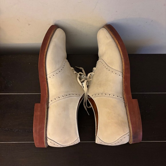 Cole Haan Traditionals | Mens 9 D | Cream Buck Oxford Shoes | Red Brick Sole main image 12